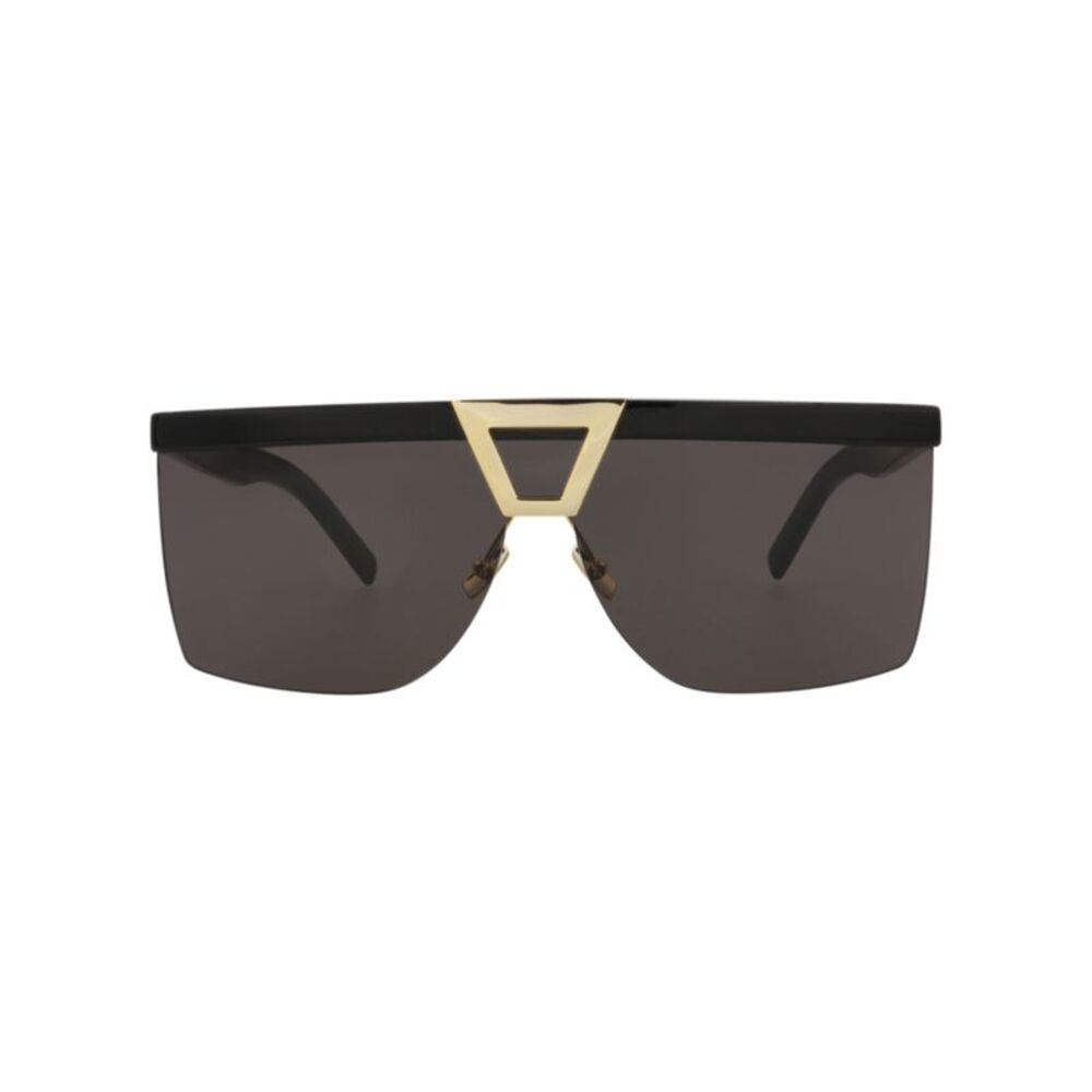 Saint Laurent Shield-Frame Acetate Sunglasses Black Womens